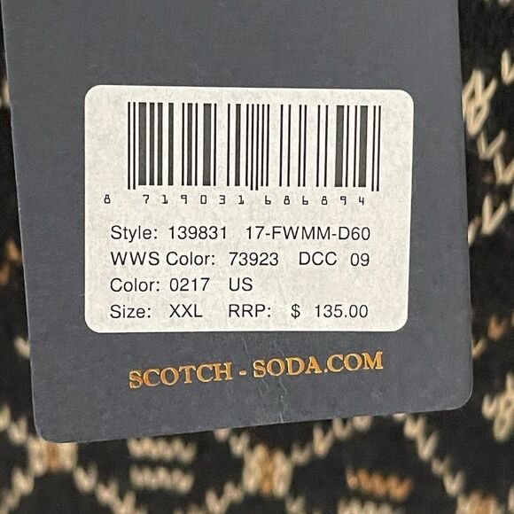 Scotch & Soda Black and Cream Crewneck Sweater - Picture 4 of 7